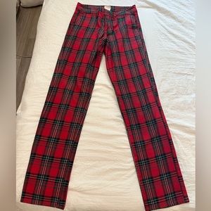 Red Plaid Dress Pants